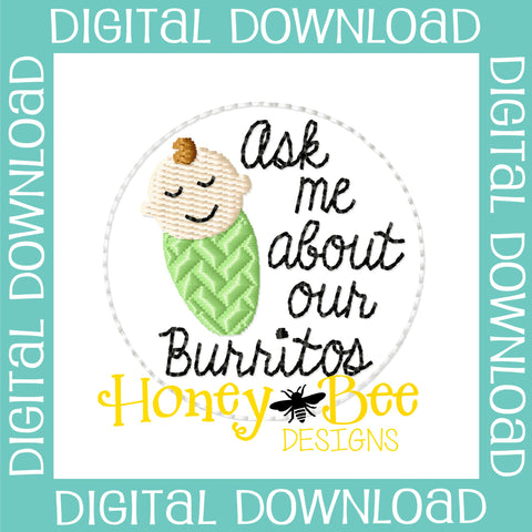 Ask Me About Our Burritos Feltie File