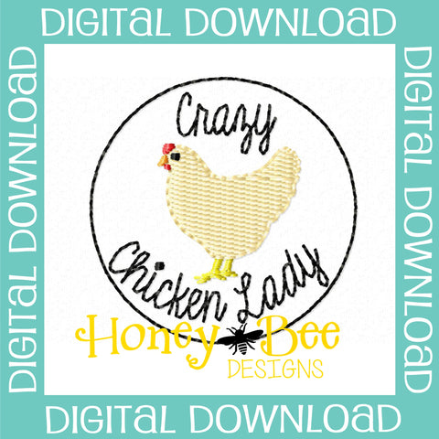 Crazy Chicken Lady Feltie Design