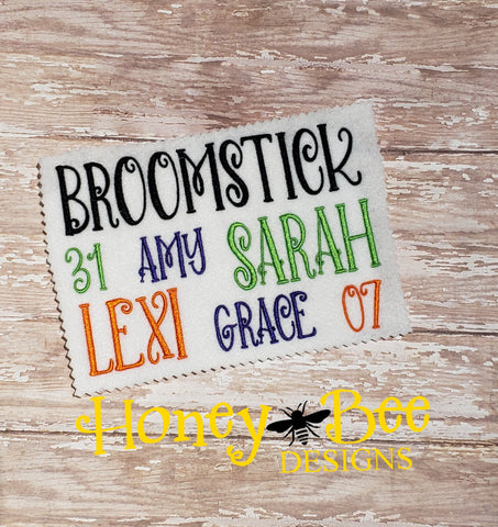 Broomstick Embroidery Font