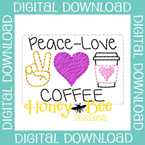 Peace Love Coffee Feltie File