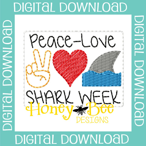 Peace Love Shark Week Feltie File